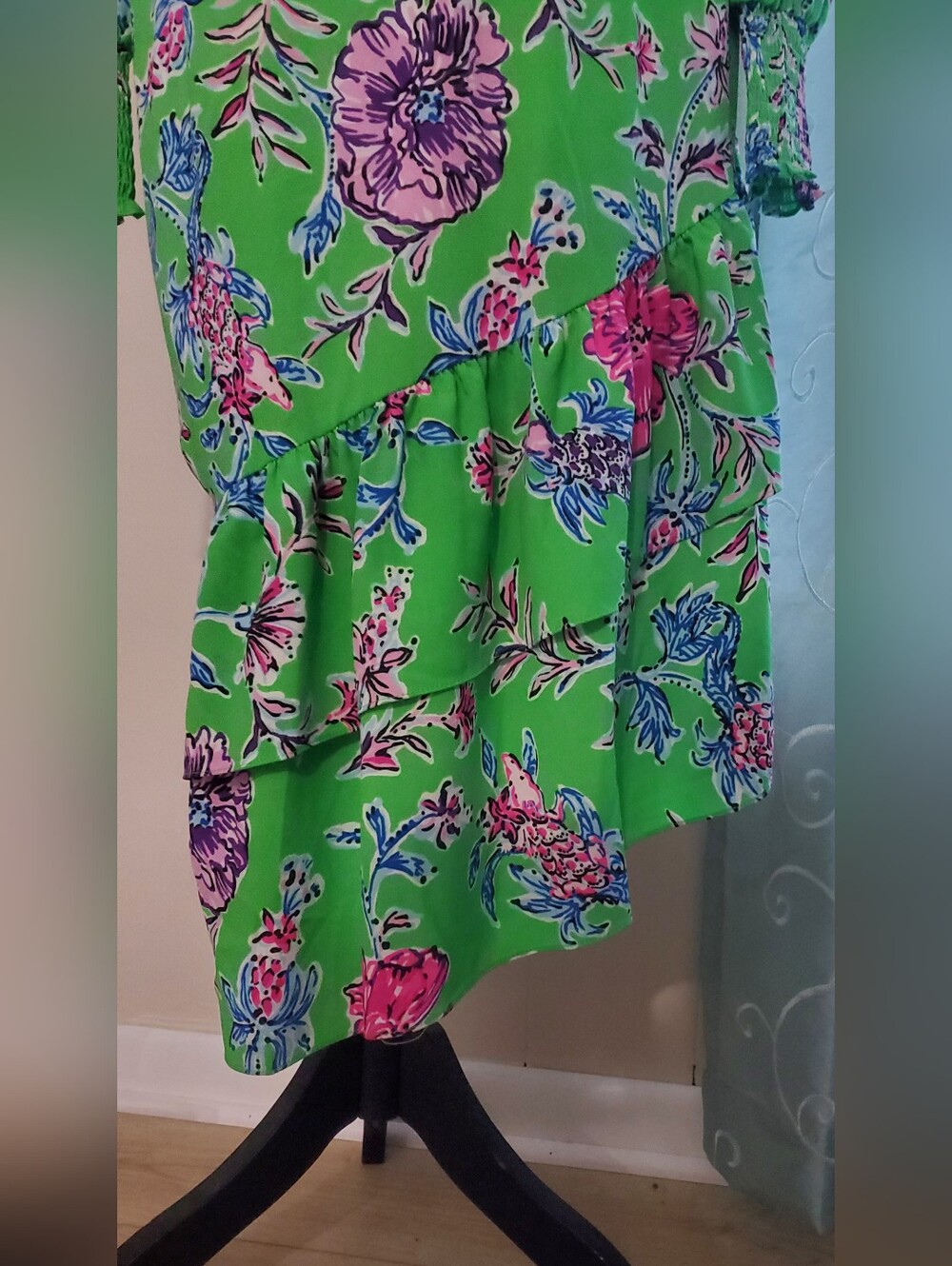 Lilly Pulitzer Size 2 Gecko Green Christiana Stretch Midi Dress Brewsters Bloom - Picture 5 of 12
